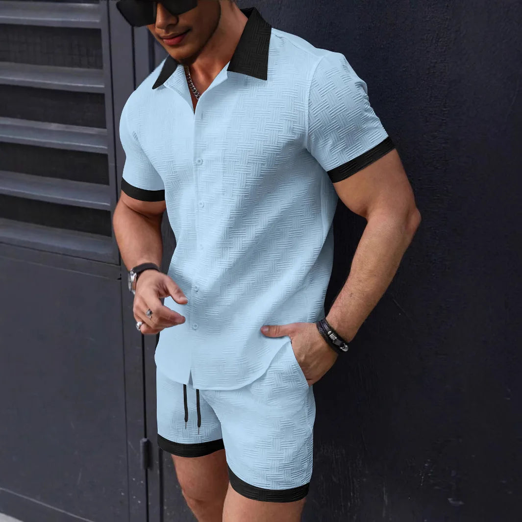 Ensemble chemise texturée et short