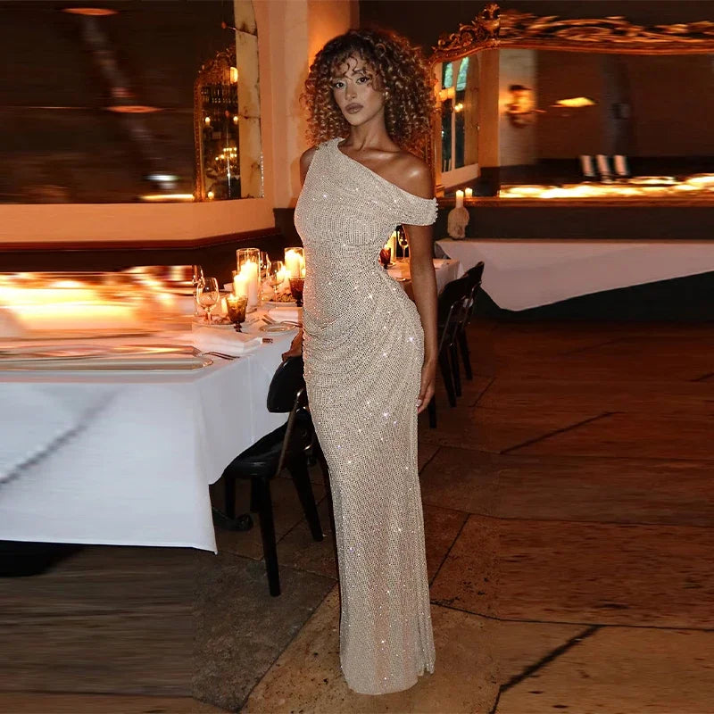 Robe longue sirène à sequins