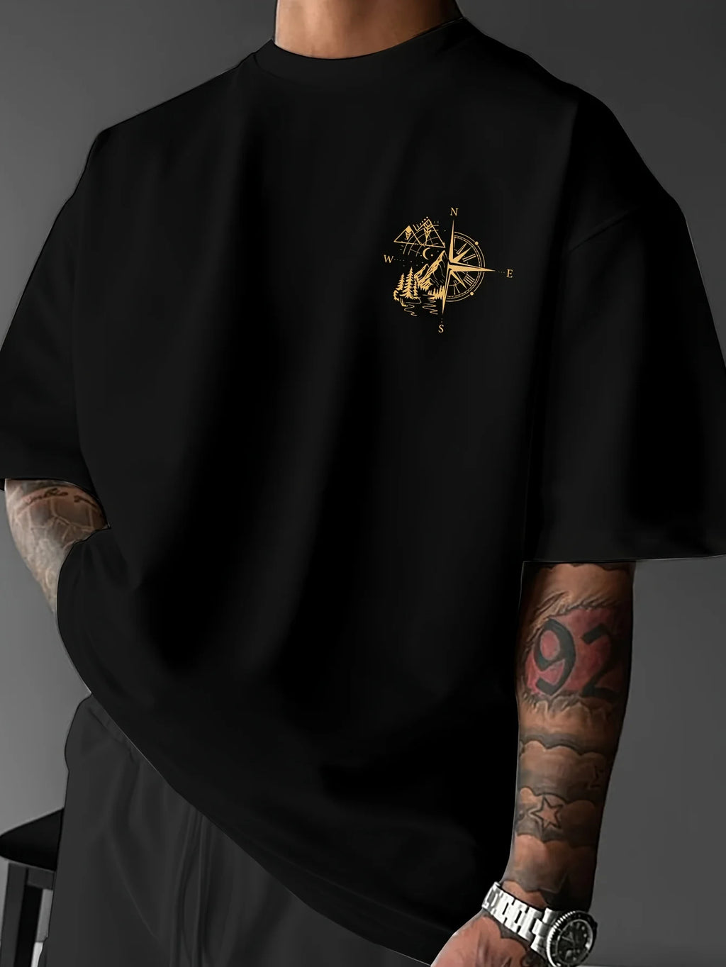 T-shirt ample motif montagne