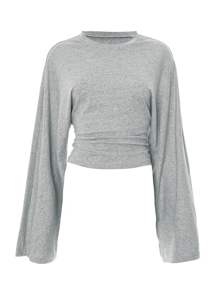 Crop top à manches évasées