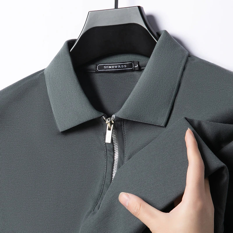 Polo ajusté demi-zip