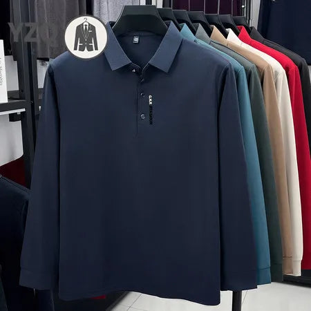 Polo uni à manches longues