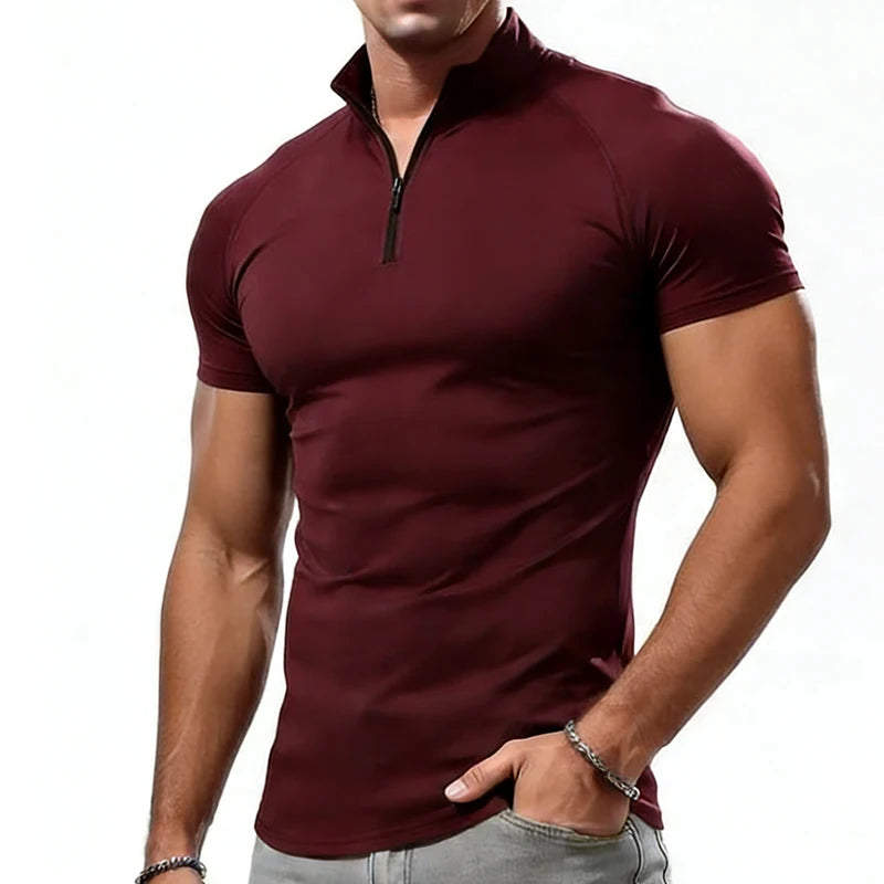 T-shirt sport demi-zip