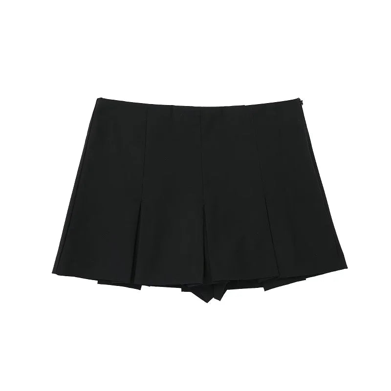 Jupe-short plissée taille haute