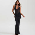 Robe longue froncée dos nu