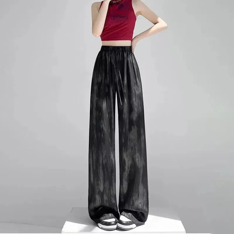 Pantalon large satiné