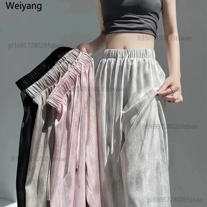 Pantalon large satiné