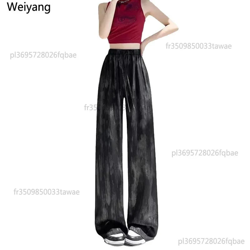 Pantalon large satiné