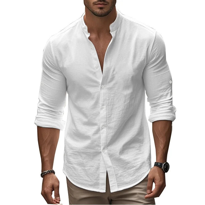 Chemise légère à col Henley