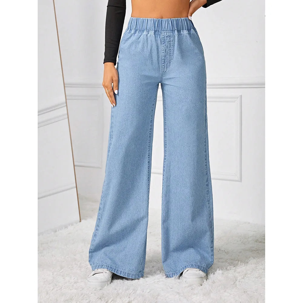 Jean large à taille élastique