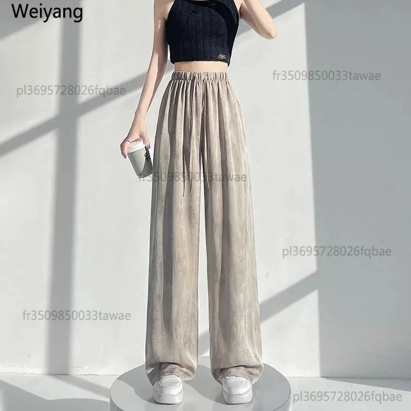 Pantalon large satiné