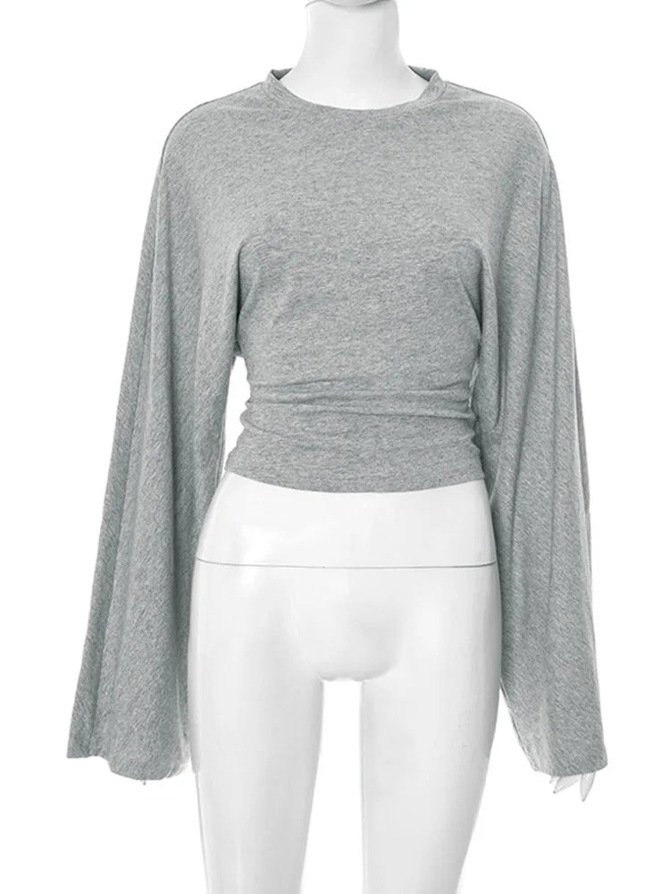Crop top à manches évasées