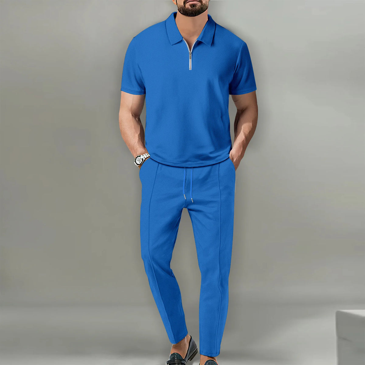 Ensemble polo zippé