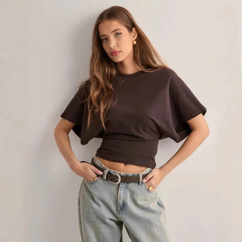 T-shirt ample à taille cintrée