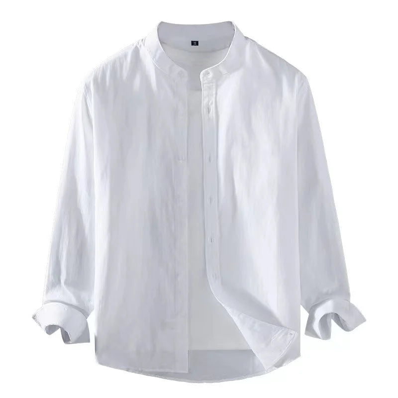 Chemise unie à col montant