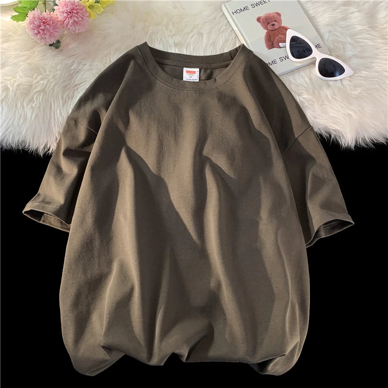 T-shirt ample uni en coton