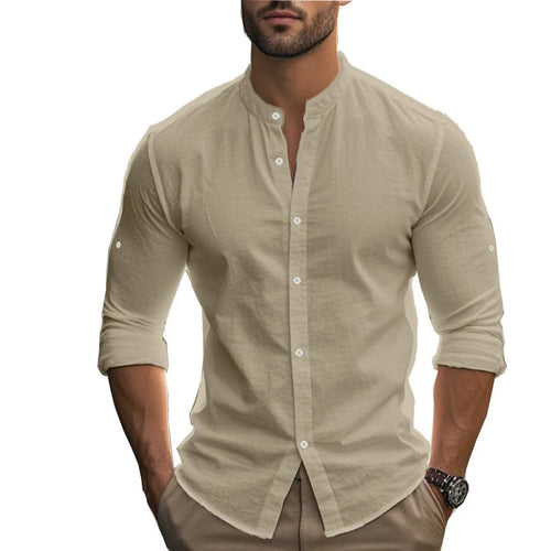 Chemise légère à col Henley