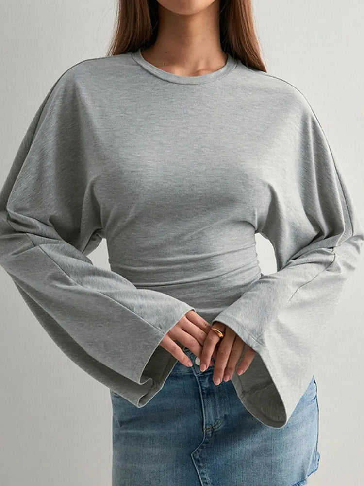 Crop top à manches évasées