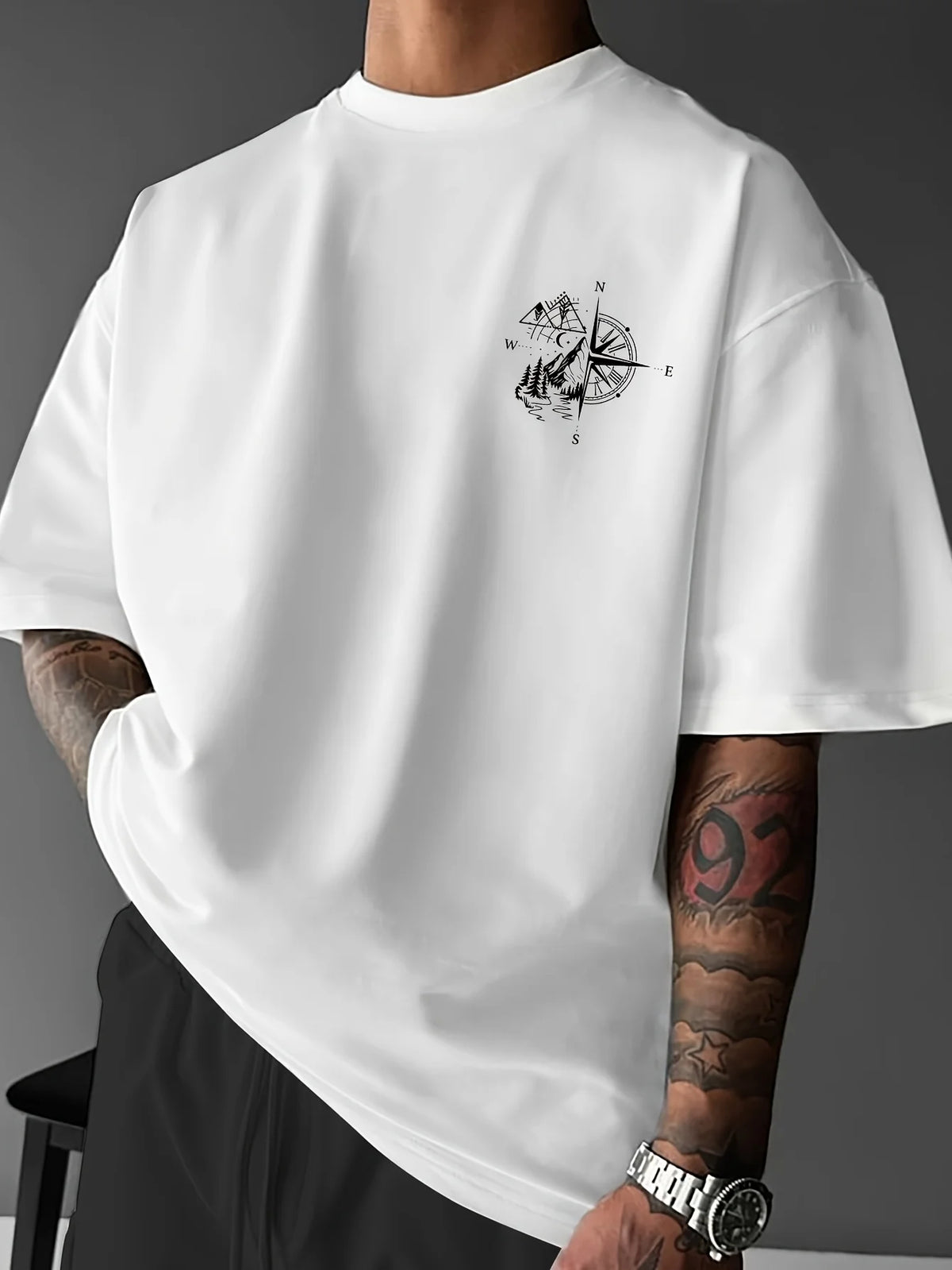 T-shirt ample motif montagne