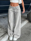 Jean large gris taille basse