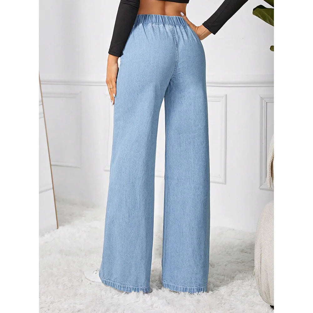 Jean large à taille élastique