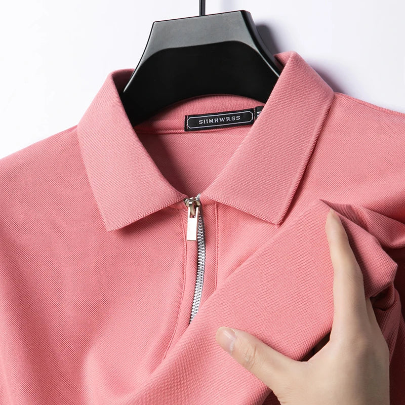 Polo ajusté demi-zip