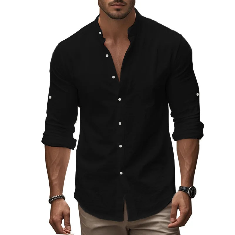Chemise légère à col Henley
