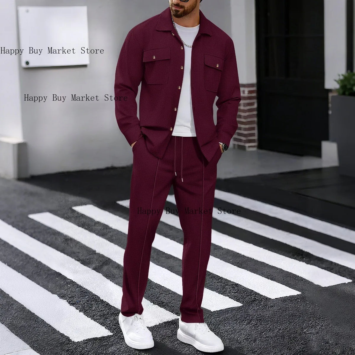 Ensemble gaufré chemise & pantalon
