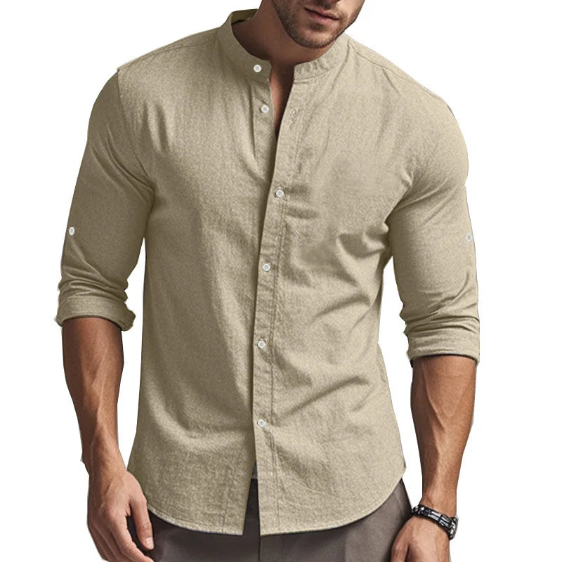 Chemise légère à col Henley