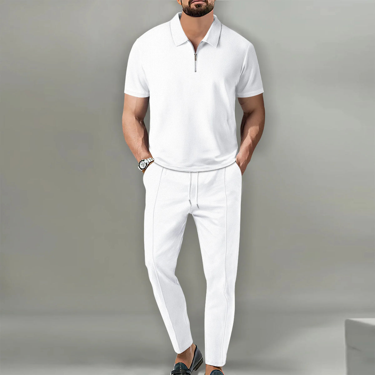 Ensemble polo zippé
