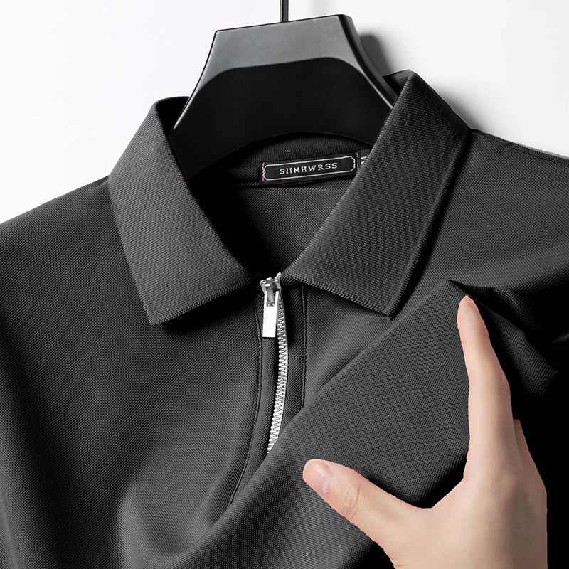 Polo ajusté demi-zip