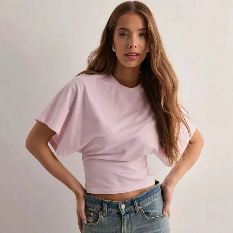 T-shirt ample à taille cintrée