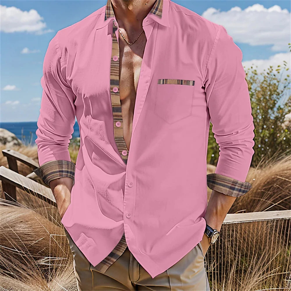 Chemise à poignets contrastants