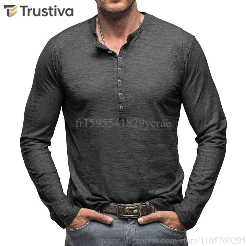 T-shirt Henley en coton