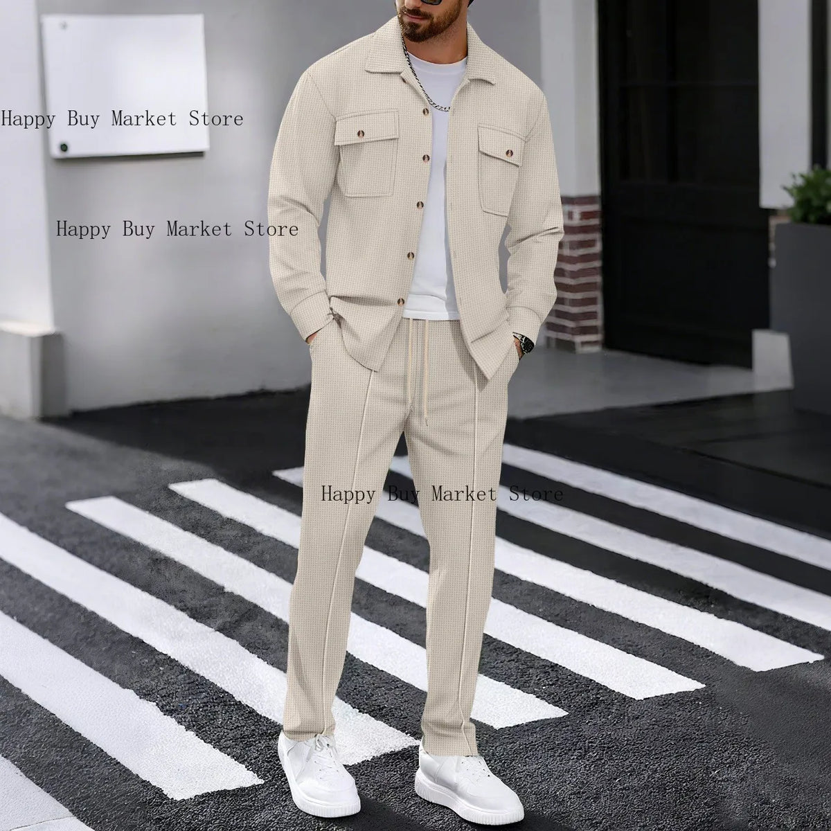 Ensemble gaufré chemise & pantalon