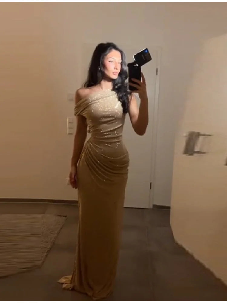 Robe longue sirène à sequins