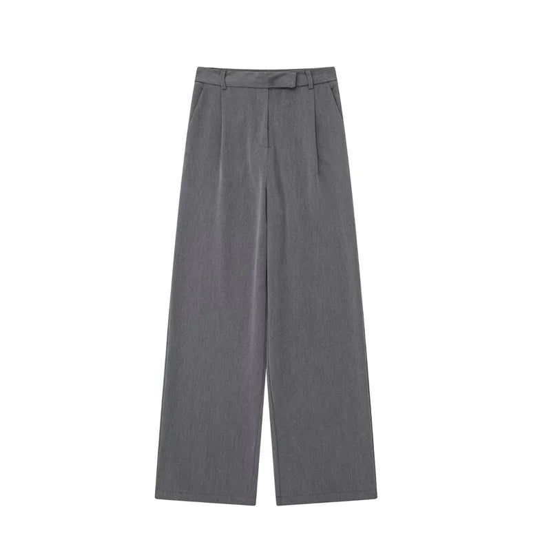 Pantalon large taille haute
