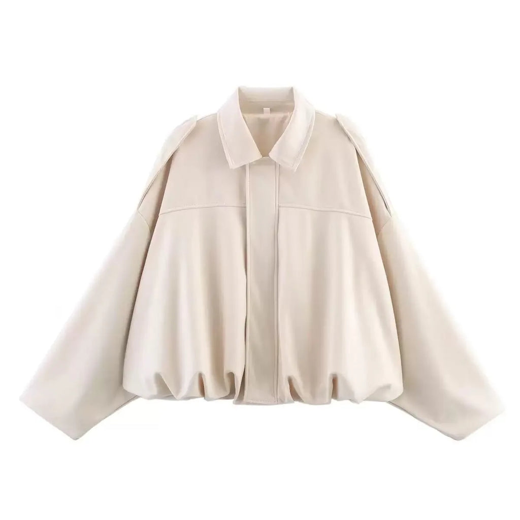 Veste bomber courte effet suédine