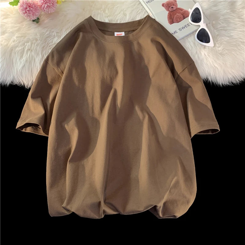 T-shirt ample uni en coton
