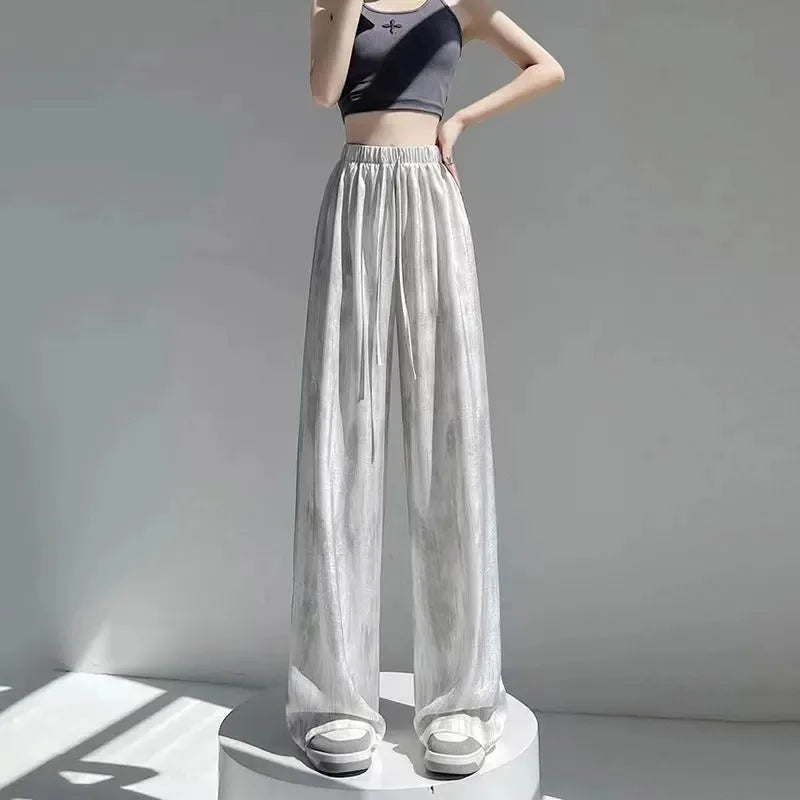 Pantalon large satiné