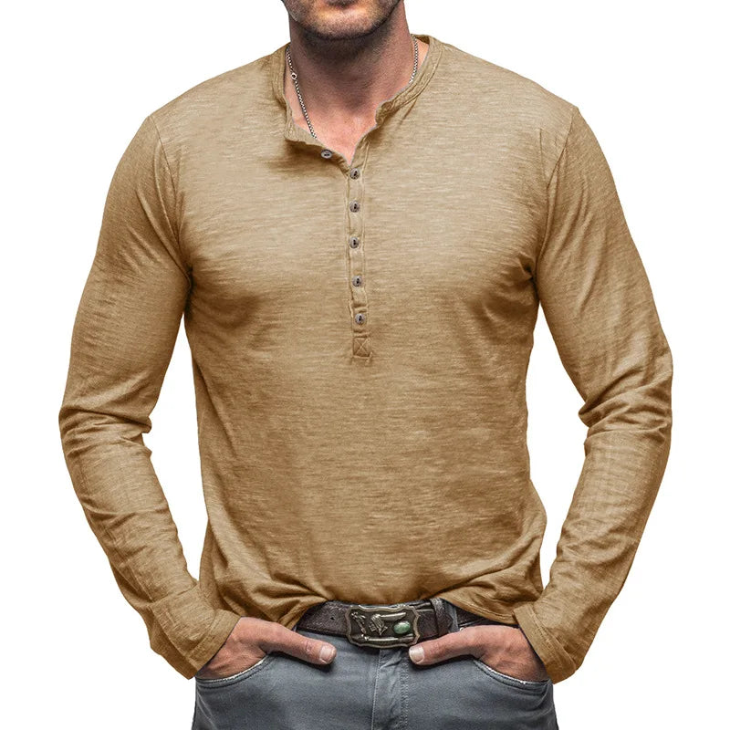 T-shirt Henley en coton