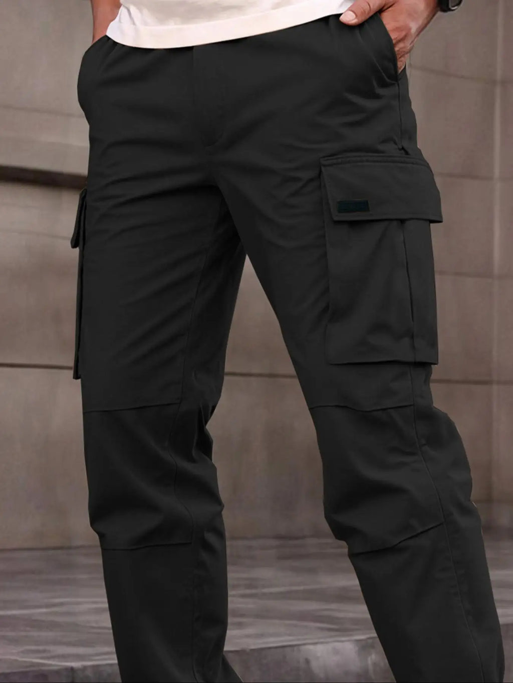 Pantalon cargo droit à cordon