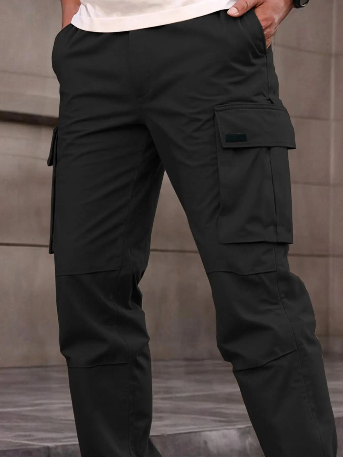 Pantalon cargo droit à cordon