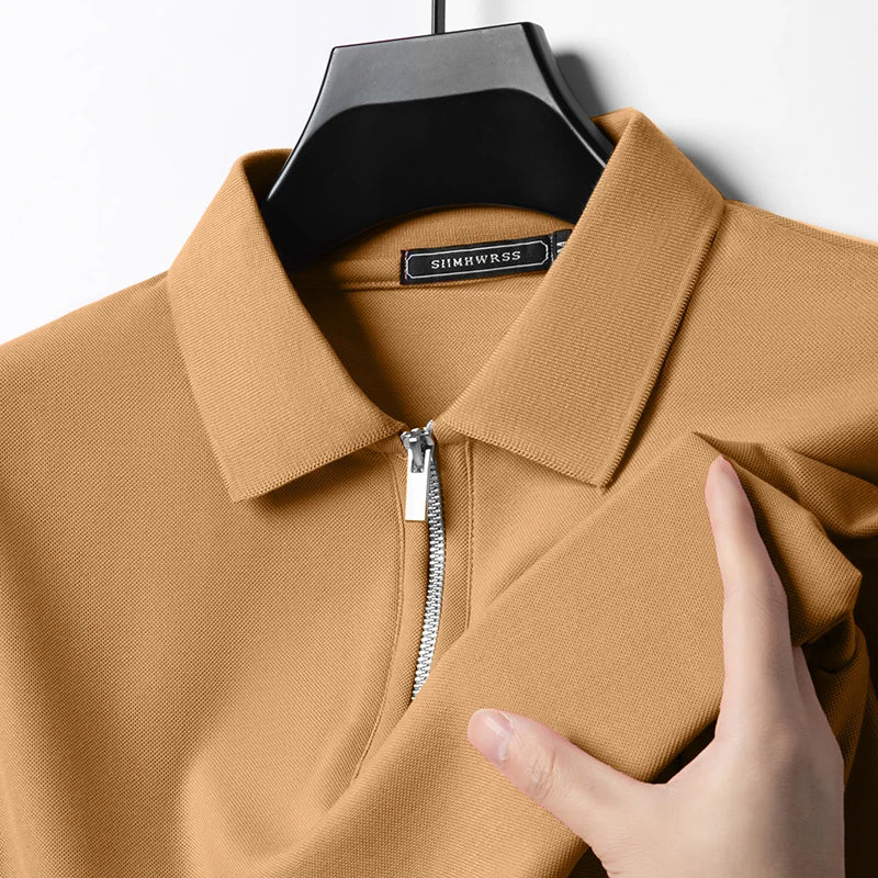 Polo ajusté demi-zip