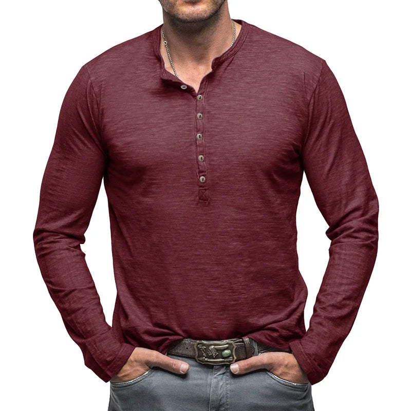 T-shirt Henley en coton