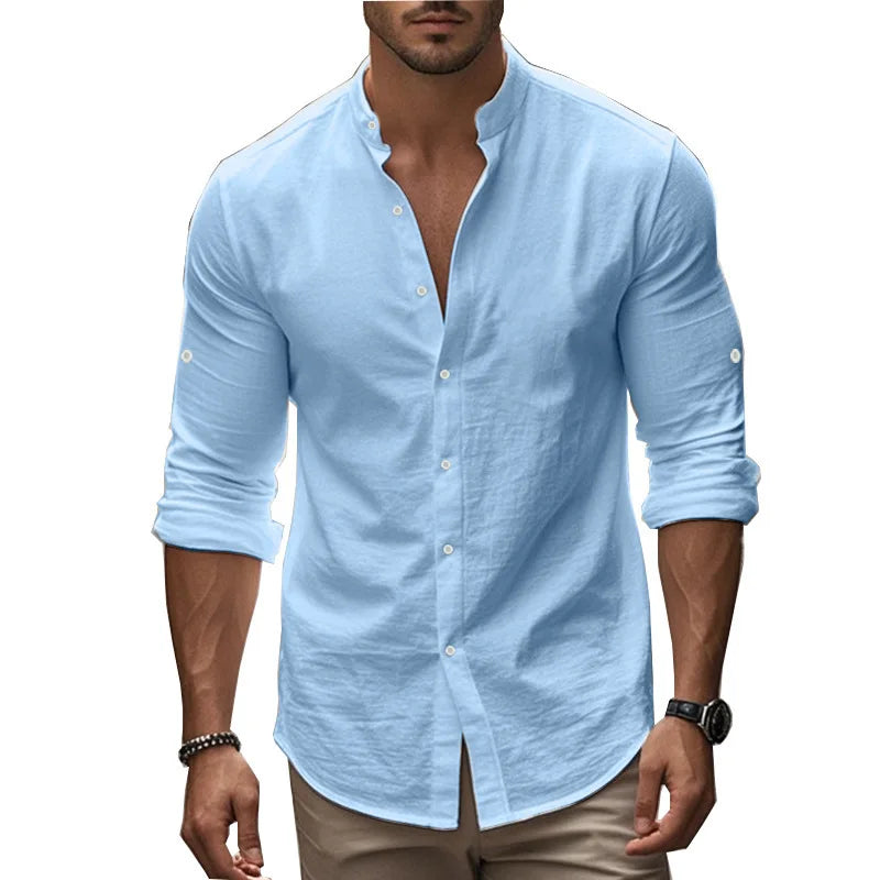 Chemise légère à col Henley
