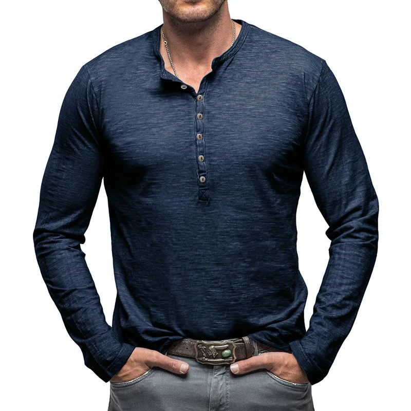 T-shirt Henley en coton