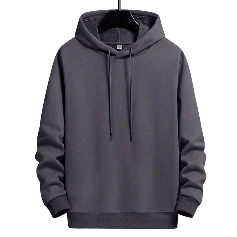 Sweat à capuche uni molletonné