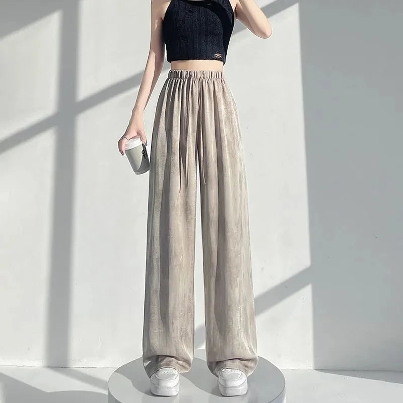 Pantalon large satiné