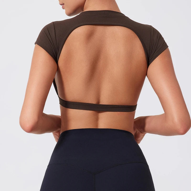Crop top de sport dos nu